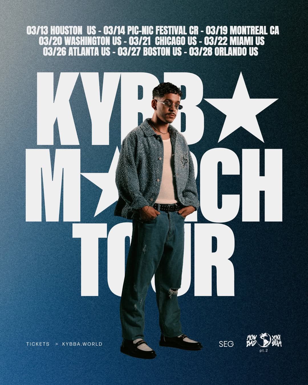 Kybba March Tour Poster 2026